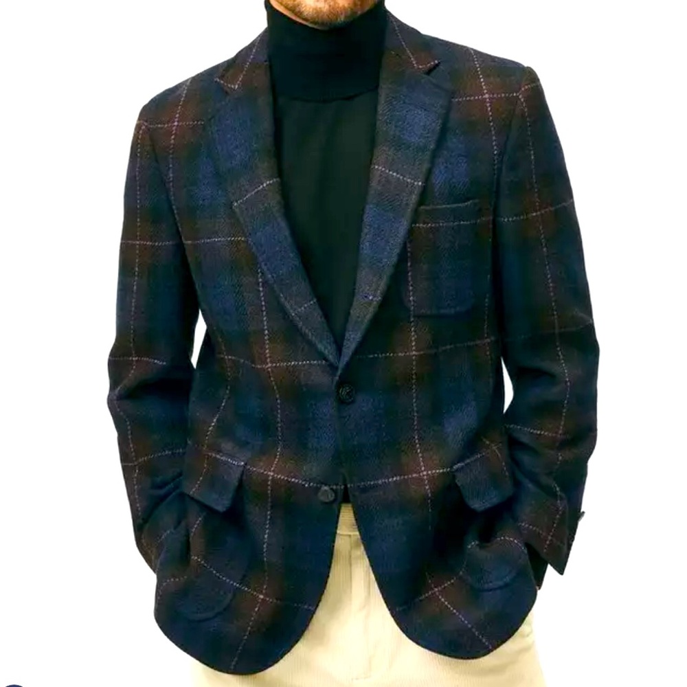 1818 No. 1 Sack Sport Coat in Checked Harris Tweed Size 42S
